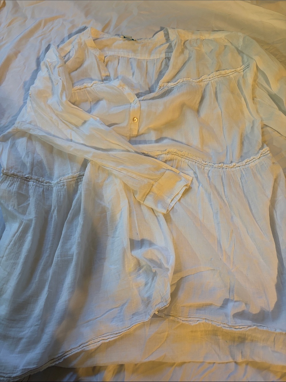 Sundance White Lightweight Tiered Chemise